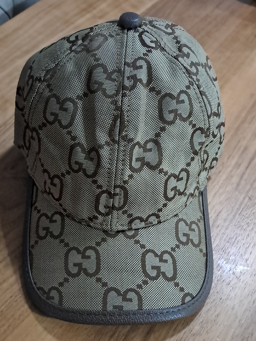 Unisex GG Monogram Canvas Baseball Cap in Beige/Brown